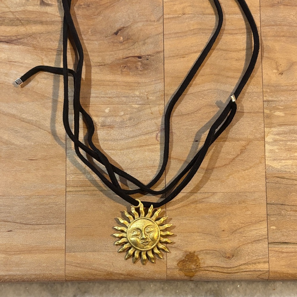 Gold Sun Pendant Necklace